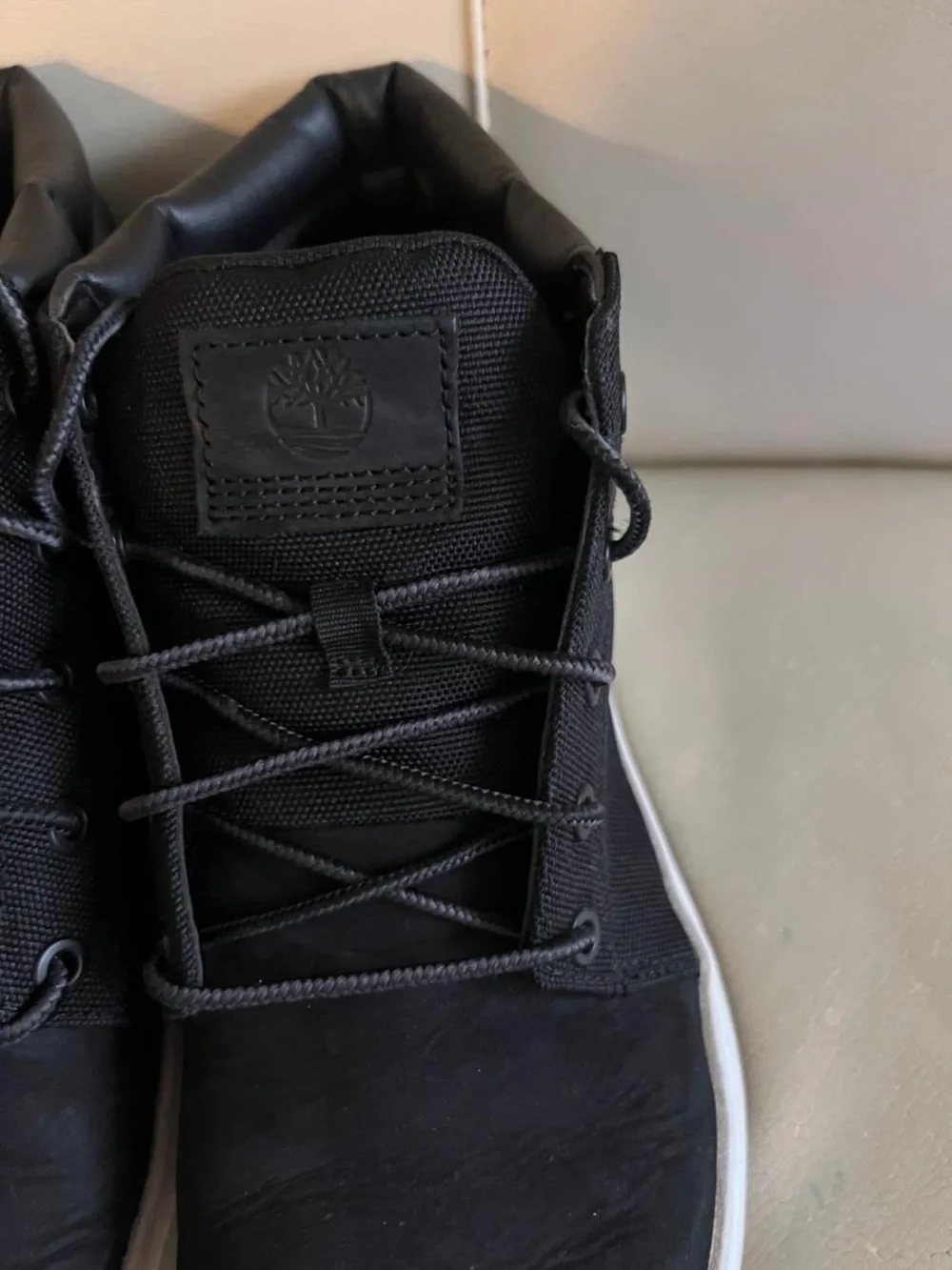 Timberland Black High-Top Sneakers with White Sole